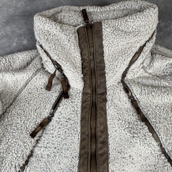 Kuhl Flight Jacket Womens Large Sherpa Fleece Zip Off Hood Thumbholes Pockets - Picture 10 of 14